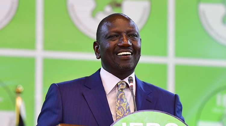William Ruto reacting to viral English remarks video