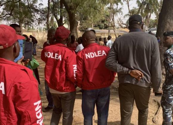 Nigerian Army troops and NDLEA operatives during a security operation in Katsina State